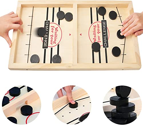 Catapult Board Game Fast Sling Puck Gioco Da Tavolo - Hockey Portatile In Legno Per Bambini E Adulti Gioco Abilità Familiare - Foto 9