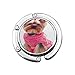 Produktbild Faltbarer Handtaschen-Aufhänger Geldbörsenhaken, Hundeporträt des niedlichen Yorkshire-Terriers im rosa Kleid-Bogen-Welpen-Haustier