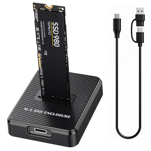 M.2 NVMe und SATA auf USB C Dockingstation, Dual-Protokoll M.2 auf USB C Adapter, 10 Gbit/s externes SSD-Kartenlesergehäuse, kompatibel mit M Key, B+M Key, für 2280, 2260, 2242, 2230 SSDs