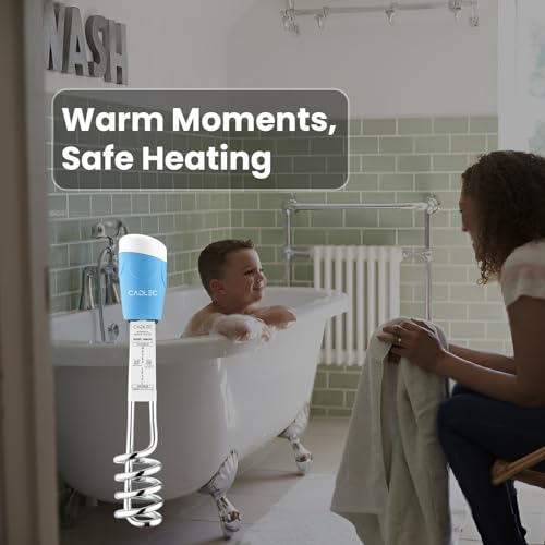 Image of Cadlec HeatJet 1500W Shockproof Japanese Technology Electric Water Heater Immersion Rod With Waterproof & Protection | Instant Heating With Bucket Holder | ISI Certified 2 Year Warranty