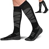 IRAMY Merino Wool Volcanic Rock Ski Socks 2 Packs For Skiing, Snowboarding, Cold Weather,Thermal Kne