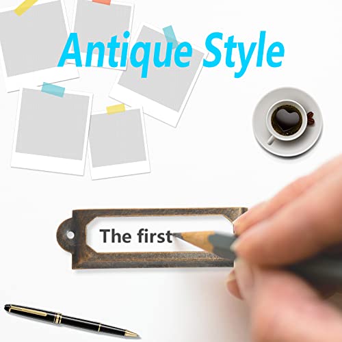 Piutouyar 40Pcs Antique Label Holder 60Mm X 17Mm Metal Name Card Frame For Library Drawer Tags Office Cabinet Shelves With Screws (Copper) #TOP3