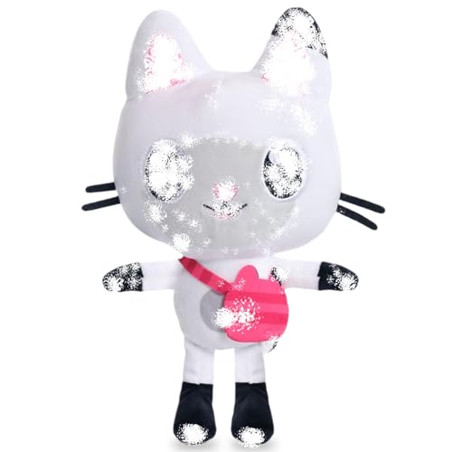 Forninc Gabb Katze Kuscheltier Gabb Cuddly Toy Gabby Kuscheltier Kind Plüschtier Plüschpuppe Spielzeug Weiße Katze 28cm