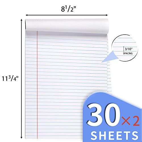 2 Pack 8.5 x 11 Memo Pads, Wide Ruled School & Office Lined Note Refills