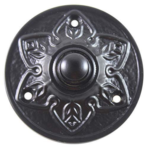 Adonai Hardware Flower Brass Bell Push or Door Bell or Push Button - Black Powder Coated-image-26