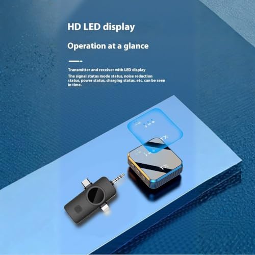 Image of GADGETSWEAR 3-in-1 Wireless Lavalier Microphone for YouTube, Interviews, Podcast, Vlogging, Android, Collar Mic with USB-C, iOS & Lightning Plug, Furry Windscreens, Noise Cancellation (F14 Mic)