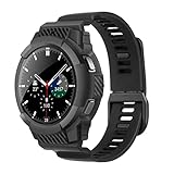 Aukvite pour Samsung Galaxy Watch 4 classic 46mm Band ,20mm Soft TPU Sport Bande de remplacement pour Samsung Galaxy Watch 4 classic - Noir