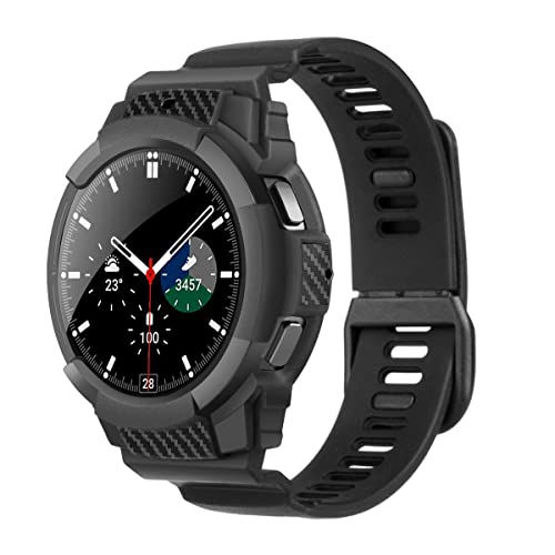 Aukvite per Samsung Galaxy Watch 4 classic 42mm Cinturino rilascio 2021, cinturino di ricambio sportivo in TPU morbido da 20mm per Samsung Galaxy Watch 4 classic - Nero