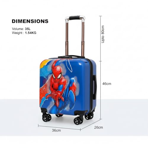 Image of Kids Carry On Luggage with Wheels, 18-inch Hard Shell Suitcase for Boys & Girls, Lightweight Toddler Rolling Travel Bag with Retractable Handle, Durable Hardside Spinner Suitcase for Airplane Travel