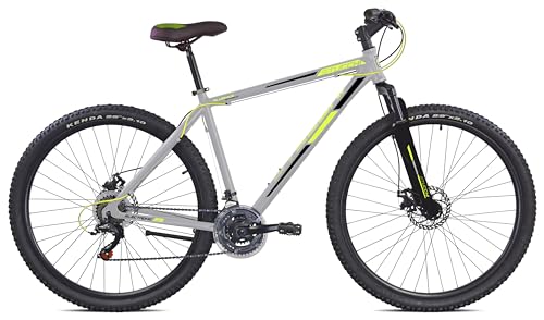 PEDALI: INCLUSI BICI 29 MTB FRONT AMMORTIZZATA TELAIO ALLUMINIO MISURA 50 CM STUCCHI S710 GRUPPO SHIMANO 21V BICICLETTA MOUNTAIN BIKE (GRIGIO GIALLO)