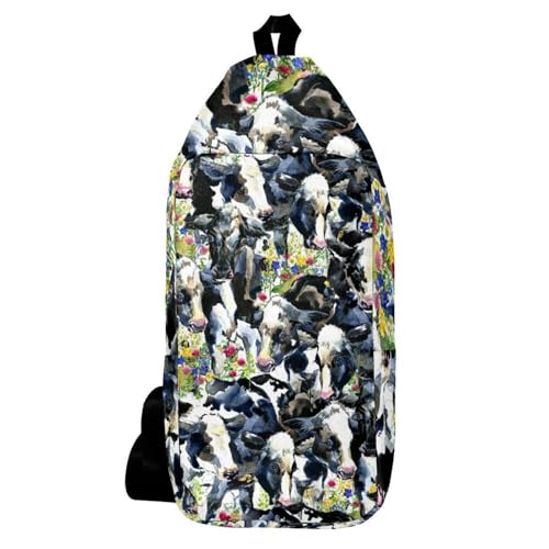 Sac à dos à bandoulière motif vache, la solution compacte pour voyager léger sans s'encombrer