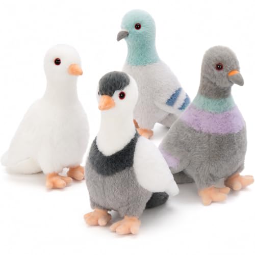 Tezituor Pigeon Stuffed Animal Set, 9.8 Inch Dove Birds Plush Toys