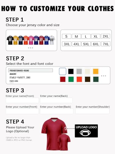 Image of Custom Replica Football Jersey with Name Number Logo