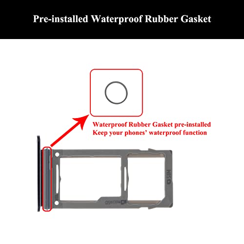 Lozop 2 Pieces Sim Card Tray Holder (Single Sim Version) / Micro Sd Card Slot With Eject Pin Replacement For Samsung Galaxy S9 & S9 Plus (Midnight Black) #TOP1