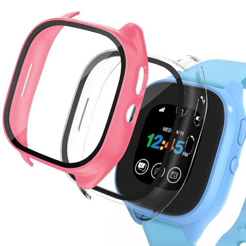 Protection Gizmo Watch 3 écran cassé résolu grâce au lot de 2 coques rigides roses pour enfant