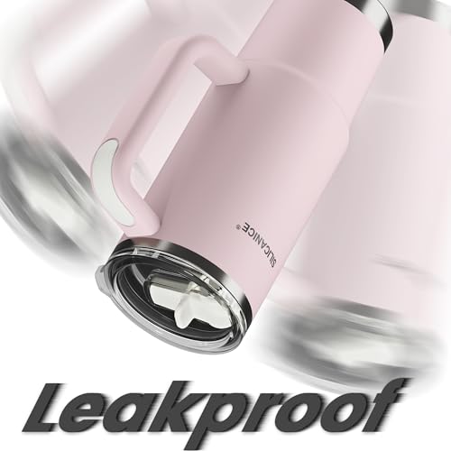 Image of For Travel & Gym - Never Drink from a Moldy Lid Again: 30oz Hygienic Tumbler, 100% Leakproof Lid & Removable Foldable Spout. Reinforced Base, Fits Cup Holders- Pink Sand