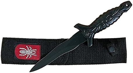 SZCO Supplies 5 1/2" Small All Black Spider Knife with Sheath