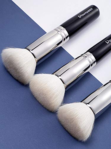 Rownyeon Foundation Brush Flat Top Kabuki for Face - Thick Soft Wool Hair for Blending Liquid,Cream, Mineral Powder -Easy to Buffing, Stippling, Concealer