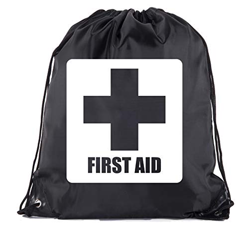Image of Mato & Hash First Aid Backpack Drawstring Medical Bag for Emergencies or Epi Pen & Medicine - 6PK Black CA2500FirstAid S4