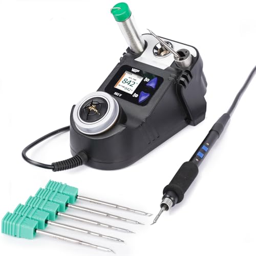 WEP 982-V Micro Soldering kit with 5 C210 Soldering Iron Tips Temperature Control Sleep Mode Auto Shutdown and LCD Display