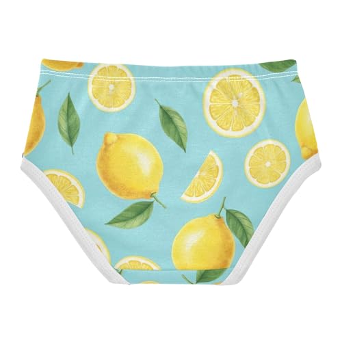Watercolor Lemons Leaves Blue Cute Panties Girl Girls Underwear Toddler Cotton Funny Underpants Briefs 2t2