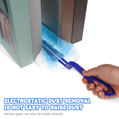Image of GLEAVI Disposable Electrostatic Duster with 30 Replacement Refills and Ergonomic Handle Compact Cleaning Brush for Furniture Windows Sofas Car Interiors
