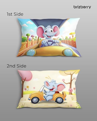 Image of Brizberry Kids Pillow Cushion with Super Soft Fabric | Animal & Cartoon Prints | 12x18 inches (Design 21)