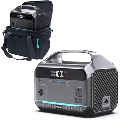 DARAN Portable Power Station, 288Wh LiFePO4 Battery, 350W (600W Peak) Power Bank with AC Outlet, Mini Solar Generator 7-Port Design, 2.1Hrs Fast Charing for Emergency, Hurricane (Solar Optional)