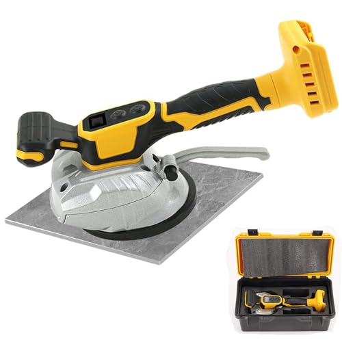 Tile Vibration Leveling Machine Compatible with Dewalt 18V/20V Batteries, Cordless Tile Vibration Tool with 8-Speed Digital Display & Suction Cup Tile Leveling System for Porcelain Tile Installation