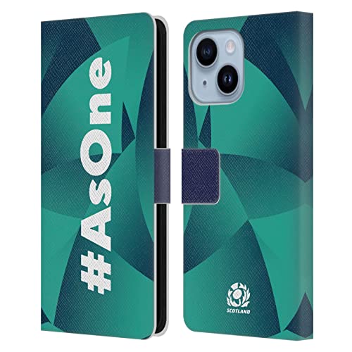 Étui rabat iPhone 14 Plus anti rayures motif écosse rugby vert