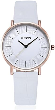 Kezzi Women's Watch k738 Casual Fashion Dress Quartz Wrist Watches White Leather Strap