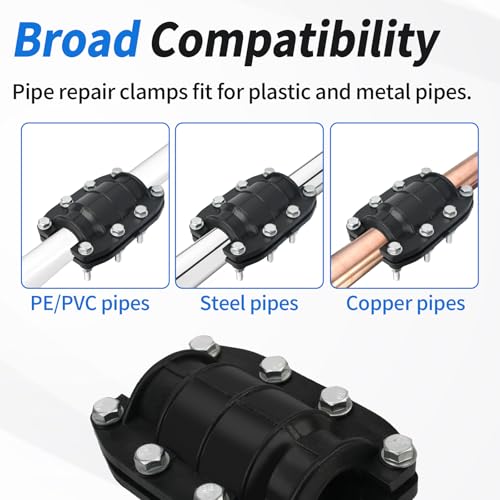 Braçadeira de reparo de tubo de 3/4 polegadas, seladora de vazamento, kit de reparo de braçadeira de