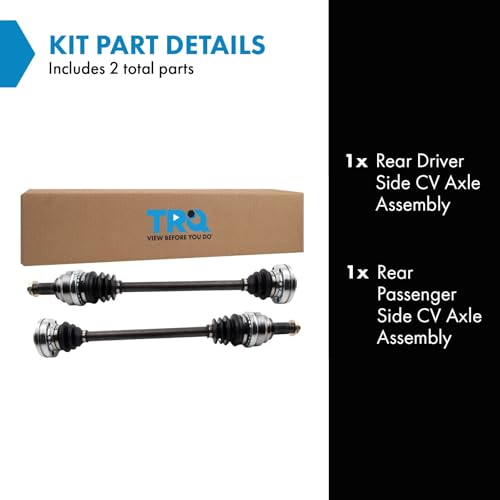 Image of TRQ Rear Driver & Passenger Side CV Axle Assembly Set for 06 BMW 325xi 330i 07-08 328i 328xi 08-13 335i 09-10 328i xDrive 11-13 328i To 11 /01 /09 Production Date