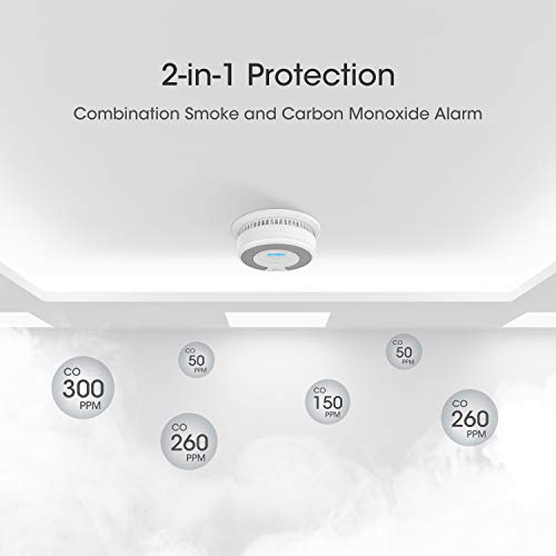 X-Sense 10-Year Battery Combination Smoke Carbon Monoxide Alarm Detector With Large Lcd Display, Standalone Model, 5-Pack #TOP1