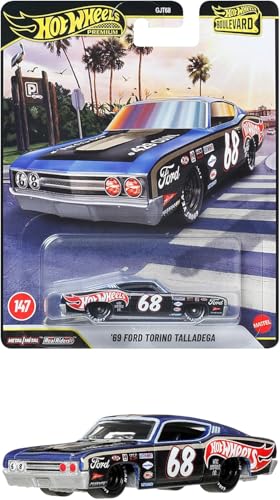Image of Hot Wheels Boulevard '69 Ford Torino Talladega Ride On Toy Mini Car Ages 3+ Blue JHW28