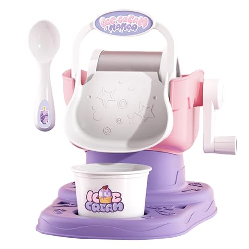 Ice Cream Maker Machine - Home Ice Cream Maker - Detachable Ice-Cream Mixing Paddle - Manual Quick Results Simple Treat Maker Make Ice Cream, Sorbet, Long-Lasting Cooling