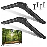 UWJOWP Piedi per TV Universal - Base TV in Vetro Temperato, Supporto TV Regolabile in Altezza, TV Stand per 32-55 Pollici