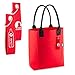 TANNDESIGN - Damen Shopper Filztasche aus recycelten Plastikflaschen Rot - Frauen Handtasche & Umhängetasche für Einkaufen, Büro & Arbeit - Einkaufstasche 21L groß - Öko Schultertasche nachhaltig