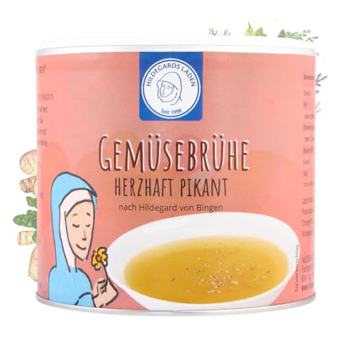 Gemüsebrühe herzhaft pikant | Hildegard Gemüsesuppe | 14 Hildegard-typische Gewürze | 100% natürlich | nach Hildegard von Bingen | 126 Teller | 380g