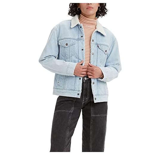 Levi's Jaqueta feminina ex-namorado Sherpa Trucker (também disponível em Plus), Índigo usado em, P
