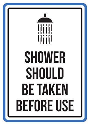 Montrwie Shower Should Be Taken Before Use Pool Spa Sign Tin Metal Signs Road Yard Outdoor Sign 12x16