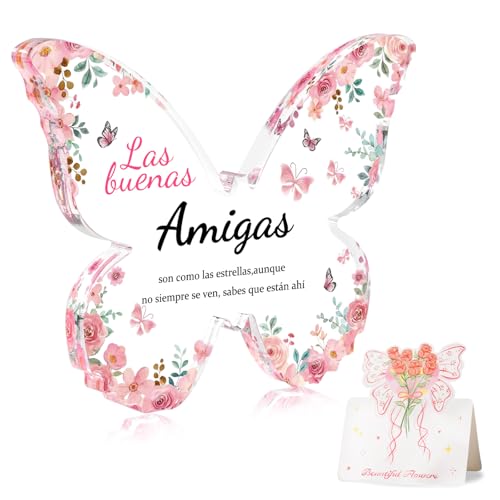 Presentes amigas originais, borboleta ornamentos de acrílico, presentes originais para mulher, presente amiga aniversário Natal dia dos namorados (amiga)