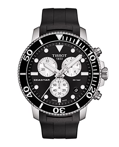 Tissot Mens T-Sport Seastar 1000 Chronograph Black Rubber Strap Watch T120.417.17.051.00