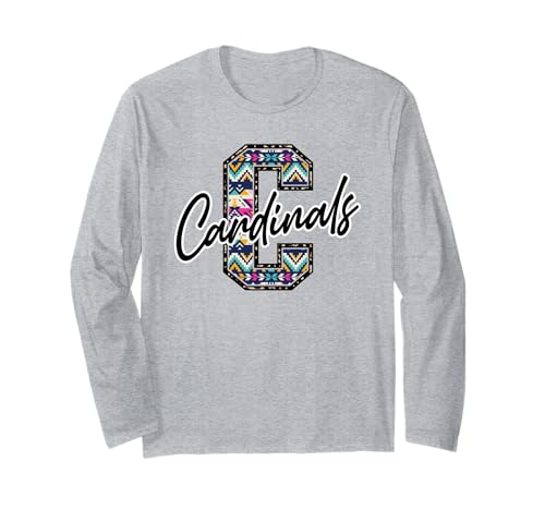 Cardenales Escuela Espíritu Azteca Letra Carden Manga Larga