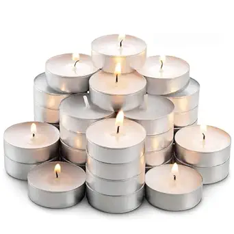 DRYPHON Wax Tealight Candles for Home Decor, Candles Diwali Decoration Items, Unscented Wax Candle Home Decor Items, Diwali Pooja Items for Home Decor 2Hr Burn Time (Pack of 50)
