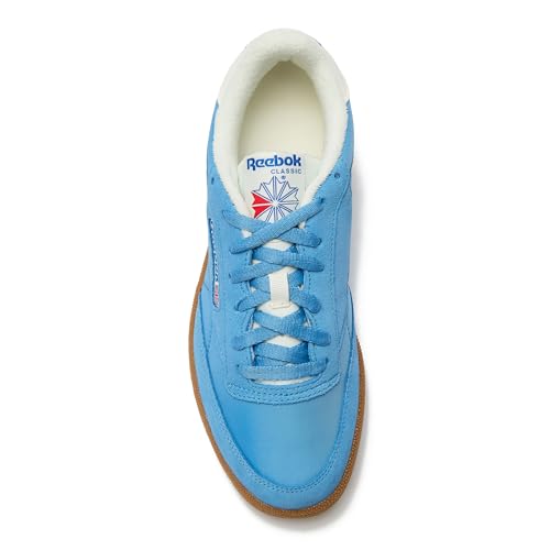Reebok Reebok Club C 85 Mens Tennis Shoes, Casual Fashion White Sneakers for Men, Essential Blue/Chalk/Gum, 10.5