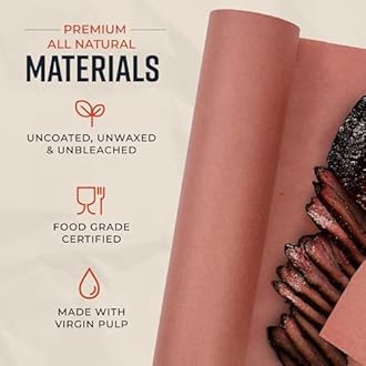 Pink Kraft Butcher Paper Roll - 18 Inch x 175 Feet (2100 Inch) - Food Grade FDA Approved – Great Smoking Wrapping Paper for Meat of all Varieties – Made in USA – Unwaxed and Uncoated