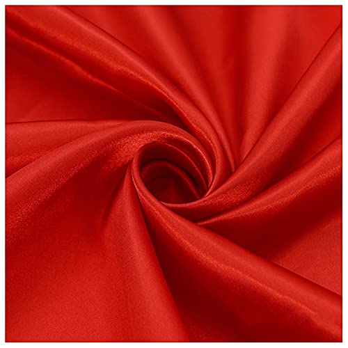 Satin Mètres Ensemble 3 Pièces De Soie tissu, Couture Rouge Bordeaux Tissus De Soie Au Mètre Utilisé Pour Les Pyjamas En Satin, Ch(Size:1.5M*1M,Color:Gros...