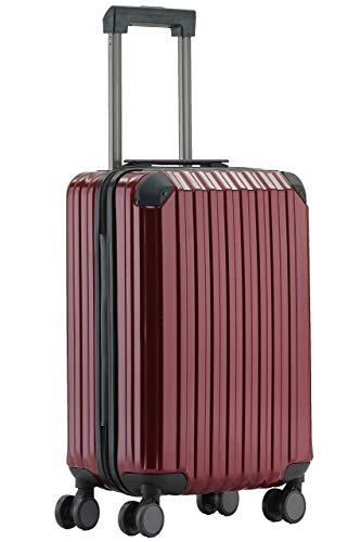 Münicase M816 TSA-Schloß Koffer Reisekoffer Trolley Kofferset Hardschale Boardcase Handgepäck (Weinrot, Kleiner Koffer)