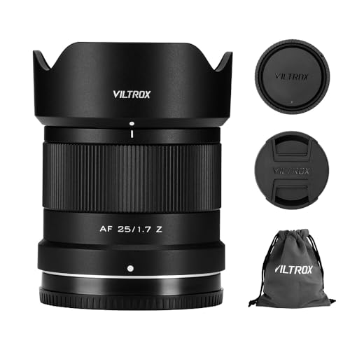 Viltrox 25mm F1.7 Objetivo para Nikon Z, Gran Apertura de Enfoque Automático Prime Lens para Nikon Z-Mount Cámaras sin Espejo Zfc Z50 Z5 Z6 Z7 Z8 Z9 Z7 Z50II Z6II Z30 ZF